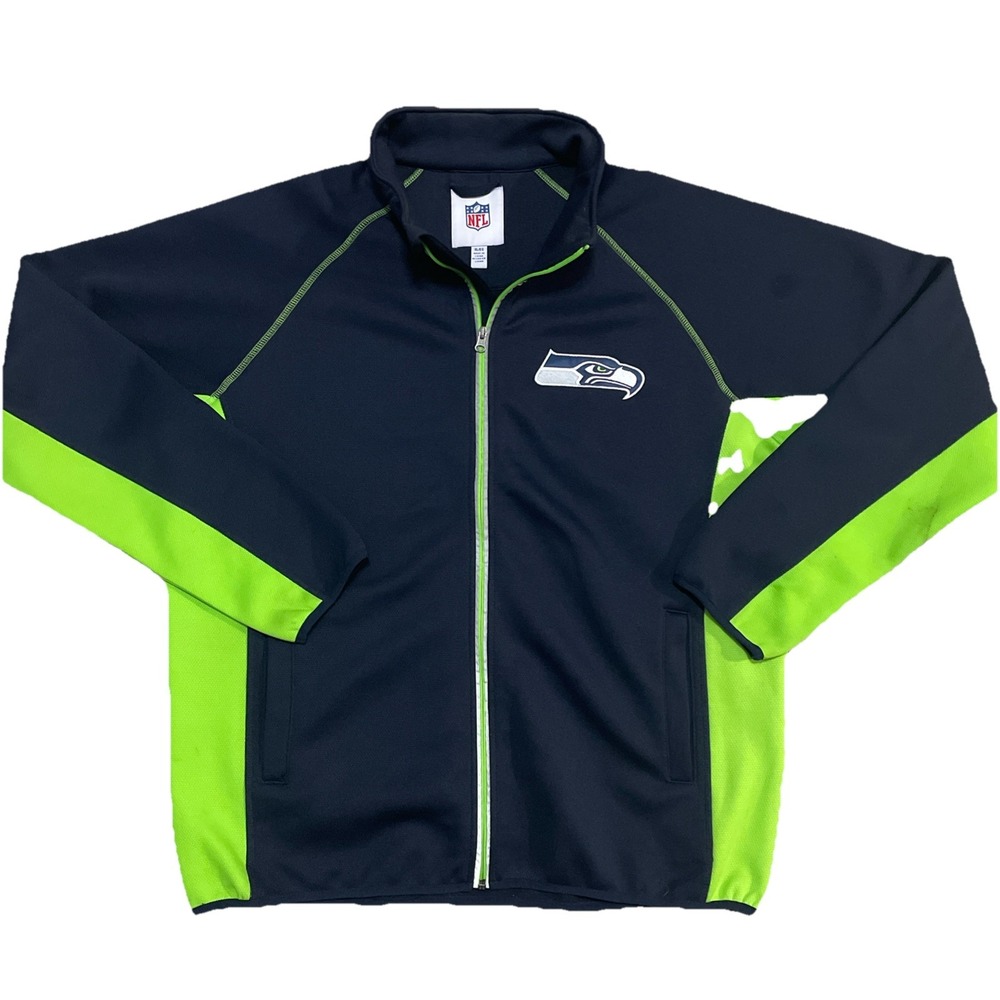 Seattle Seahawks‎ NFL Men's XL Full Zip Soft Jacket Sweater GIII Apparel EUC